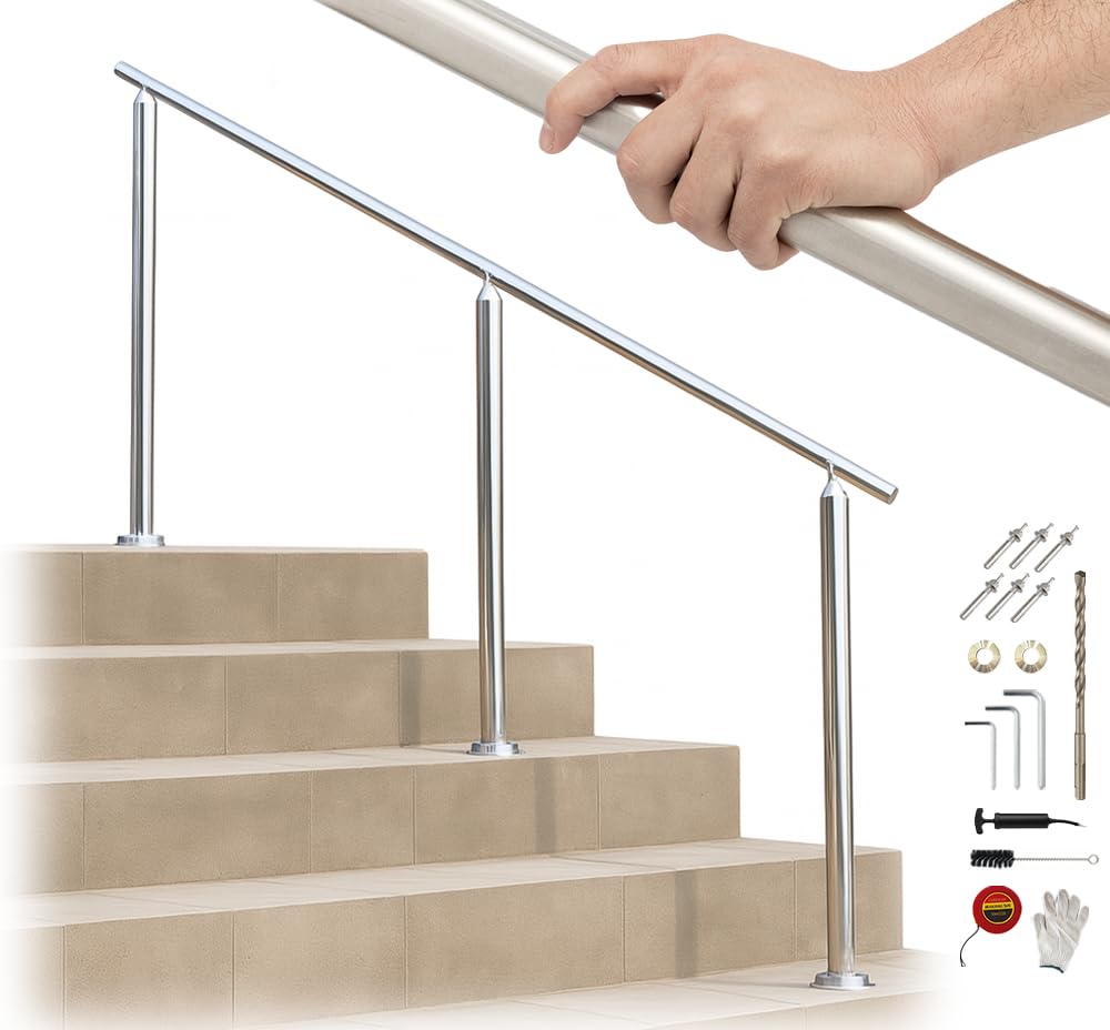Amazon | PETOOP 200x86cm 手すり 手摺 304ステンレス鋼採用 屋外 屋内